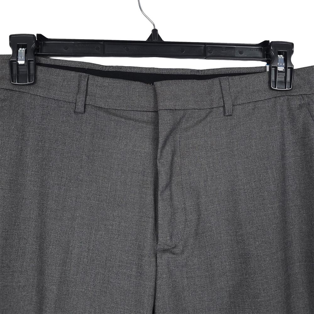 Perry Ellis Mens Slim Fit Dress Pants 36x29 Alloy Grey Solid Stretch Micro Twill - Picture 7 of 13